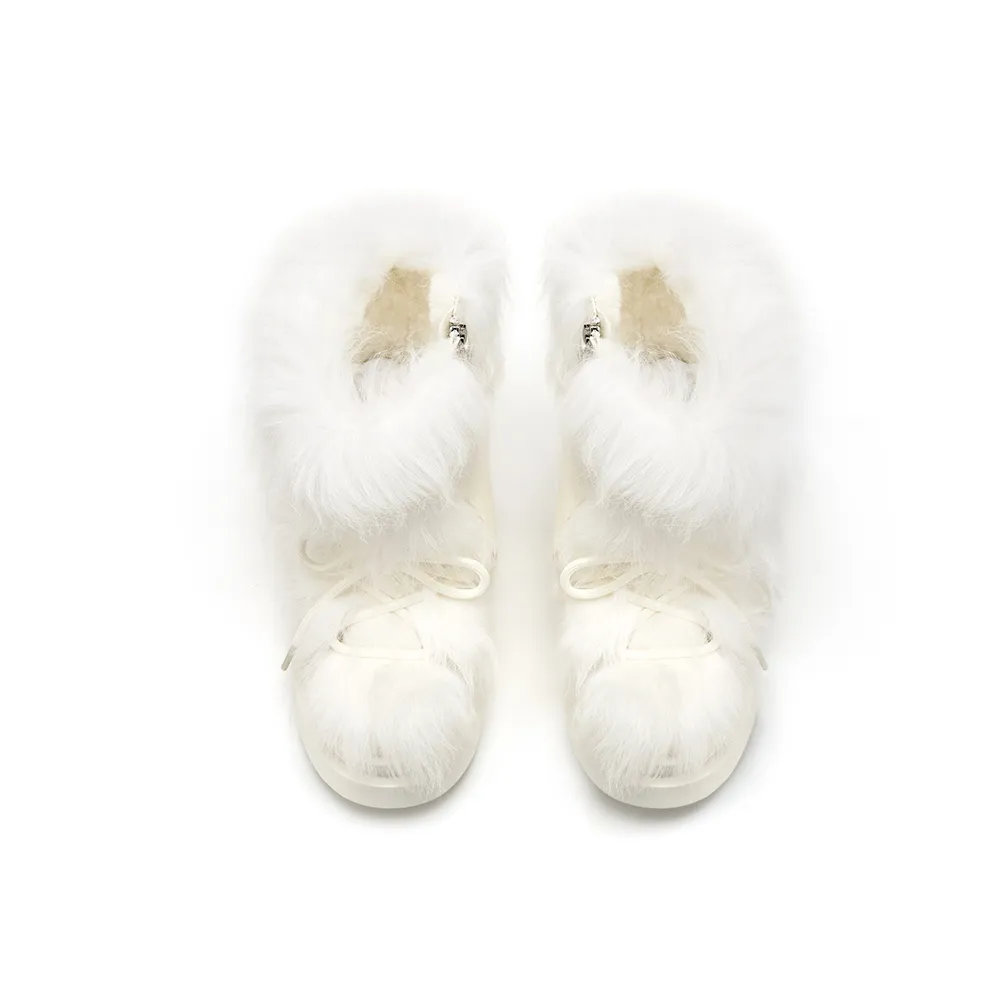 White Fox Fur Chunky Winter Boots (4)